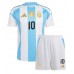 Argentina Lionel Messi #10 Hjemmedraktsett Barn Copa America 2024 Kortermet (+ Korte bukser)