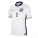 England Kyle Walker #2 Hjemmedrakt EM 2024 Kortermet